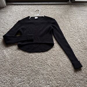 CAbi Charcoal Ribbed Knit Sweater